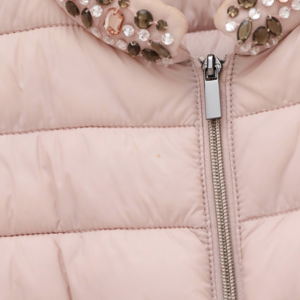 Samoon puffer vest warm pastel pink beaded collar 22 fall winter 52 sleeveless - Picture 4 of 7